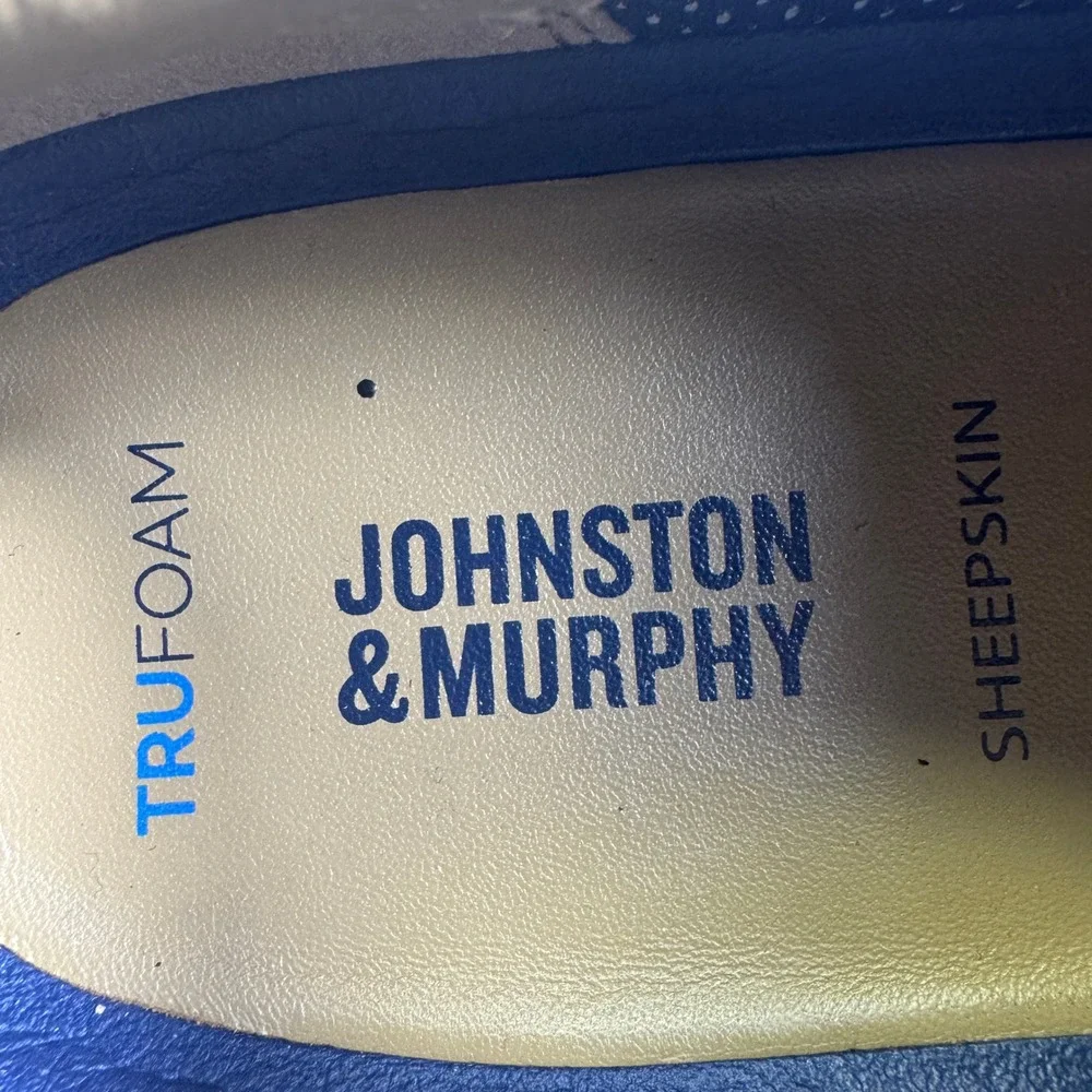 Johnston & Murphy Trufoam Mens Grey Knit Leather Trim Casual Sneakers Shoes 10.5